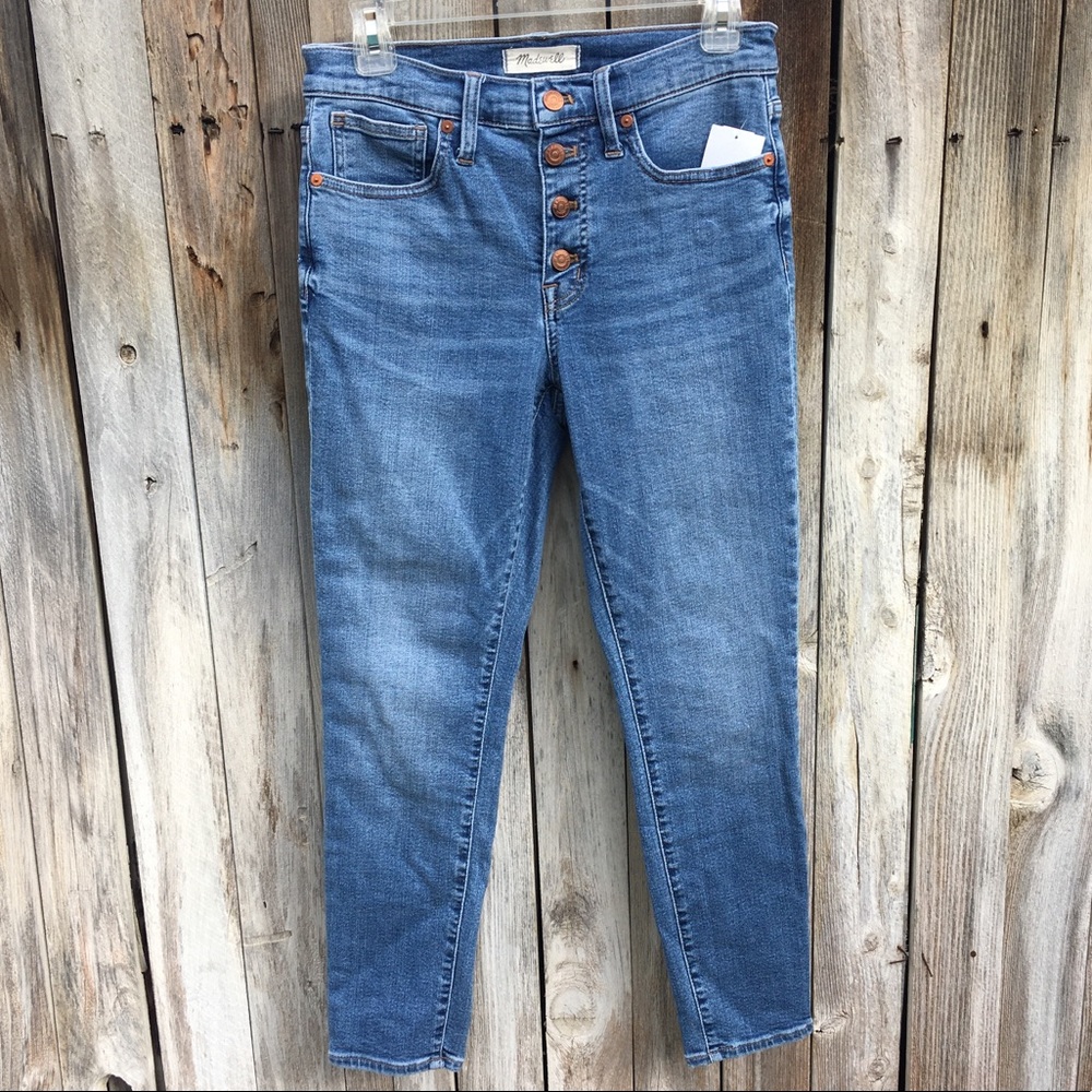 NWT Madewell 9” Mid Rise Skinny Crop Jean Blue 27